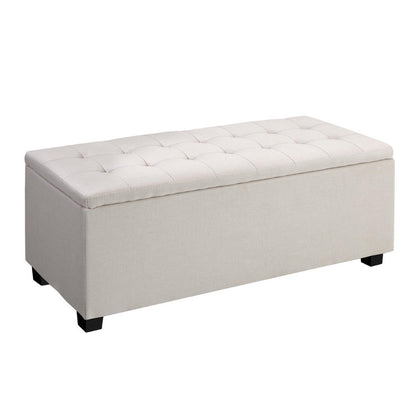 Artiss Large Fabric Storage Ottoman - Beige