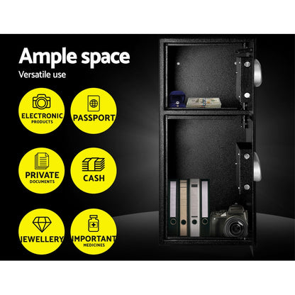 UL-TECH Electronic Safe Digital Security Box Double Door LCD Display