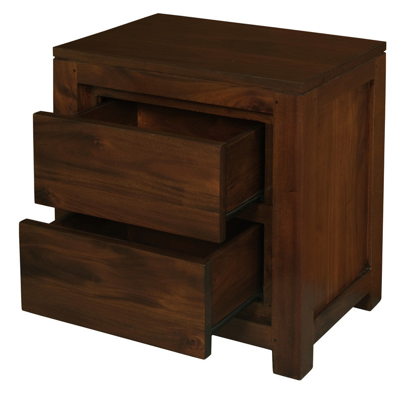 Amsterdam 2 Drawer Bedside Table (Mahogany)