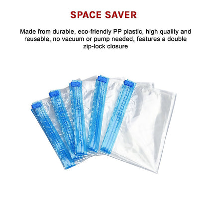 Travel Space Saver Saving Hand Roll Up Roller Seal No Vacuum Storage Bag x20