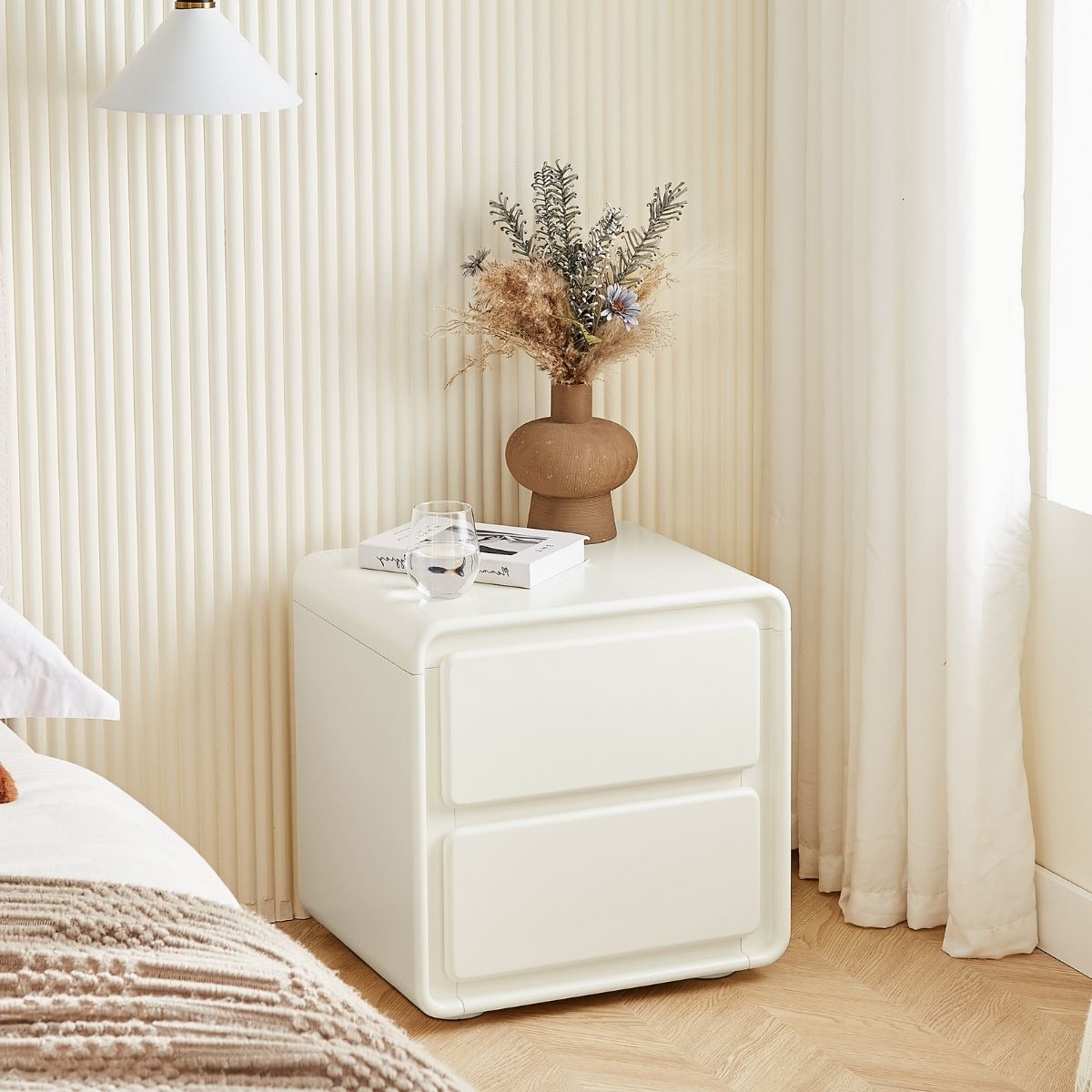 Astrid White Bedside Table