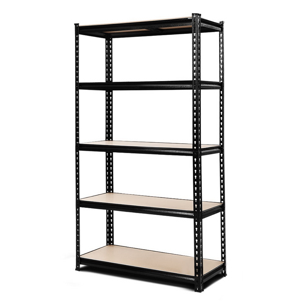 Home storage solutions 1.8M 5-Shelves Steel Warehouse Shelving Racking Garage Storage Rack Black